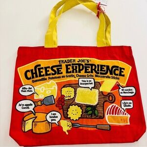 NWT. Trader Joe's Cheese Lover tote Bag! double handle cotton tote 100% cotton